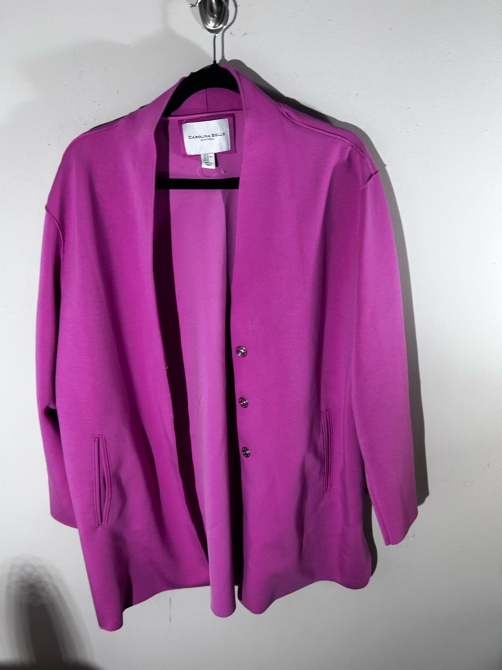 Carolina Belle Women's Bright Pink Open-Front Blazer